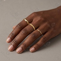 Gemnel Messing Großhandel Trendiger Party-Ring 18k Vergoldet Rhodium-Beschichtet Minimalistischer Verstellbarer X-Kreuz-Ring für Damen