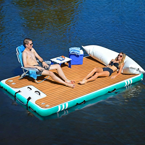 Radeau flottant gonflable de loisirs aquatiques en plein air tapis antidérapant amarrage de yacht pont flottant plate-forme de quai lit flottant - Product Image 1