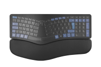 Keyboard Bluetooth nirkabel 2.4G, Keyboard terpisah, nirkabel, ukuran penuh, dapat diisi ulang daya, dengan sandaran pergelangan tangan