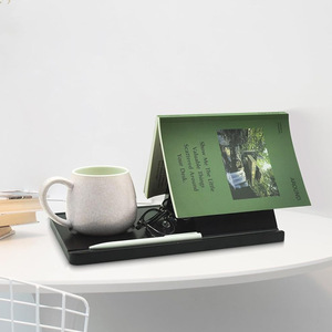 Estantería triangular de madera con soporte para tazas, 29x19,8x15,5 Cm, soporte para libros de lectura para escritorio, estilo minimalista - Product Image 2
