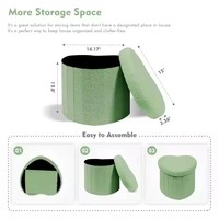 Boîte de rangement pliable en velours Teddy Fleece style européen-américain, motif cœur de pêche, multifonctionnelle, servant également de tabouret à chaussures pour la maison