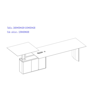 Modern Luxury Modular L-Shaped Executive Office <b>Desk</b> with Wood Top and Comfortable Chair - Product Image 4