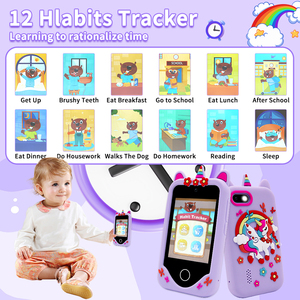 Toddler giáng sinh món quà sinh nhật trẻ em Điện thoại di động đồ chơi với màn hình cảm ứng carton Unicorn trẻ em điện thoại thông minh - Product Image 6