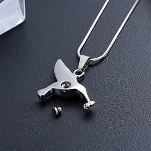 Perhiasan kremasi baja tahan karat perhiasan peringatan batu kelahiran personalisasi burung kolibri kremasi kalung abu - Product Image 6
