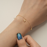 Bracelets tendance en argent sterling 925, bijoux fins à la mode, étoiles, lune, fleurs, zircon, perles, breloques, pendentifs pour femmes