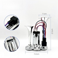 Klakson Mobil Dual-Tube Terintegrasi Pompa Elektrik Klakson Udara Relay 120dB Tingkat Suara Plastik 12V/24V Universal Cocok untuk 4-Arah Speaker Klakson