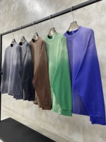 Vêtements de rue personnalisés de haute qualité pour hommes Stock livraison directe t-shirt lavé à manches longues
