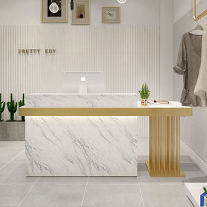 Bancone Reception Personalizzato in Marmo Verniciato per Salone di Bellezza, <span class=keywords><strong>Bar</strong></span> e Negozio - Product Image 3