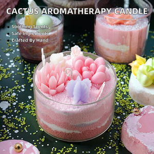 Vela Aromática <span class=keywords><strong>de</strong></span> Cera <span class=keywords><strong>de</strong></span> Soja <span class=keywords><strong>con</strong></span> Forma <span class=keywords><strong>de</strong></span> <span class=keywords><strong>Cactus</strong></span>, en Maceta, Regalo Romántico para Acción <span class=keywords><strong>de</strong></span> Gracias o Navidad, Adorno Decorativo - Product Image 2