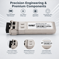 Modul Transceiver Optik 25G SFP28 SR untuk Pusat Data, Uplink Server Top of Rack, Leaf Spine, Penyimpanan HPC, dan Jaringan Link