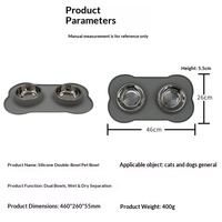 Gamelle double pliable en silicone de qualité alimentaire pour animaux de compagnie – Dispositif portable pour l'alimentation et l'hydratation des chats et chiens – Gamelles pliables pour animaux de compagnie