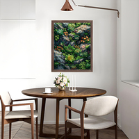 Vente en gros Ensemble de peinture par numéros Plantes succulentes sur la falaise Adulte Ensemble de peinture par numéros Cadeau de décoration intérieure