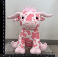 Nouveau produit 2026 – Peluche vache rose, peluche vache des Highlands écossais, adorable et douce, poupée animale de la ferme