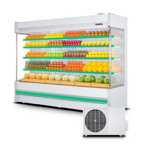 Muxu refrigerador aberto para supermercado de carne com cortina de ar para produtos lácteos