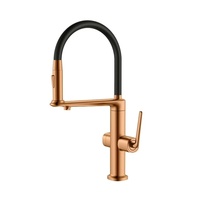 Robinet de cuisine extractible or rose avec eau purifiée, en laiton, 3 fonctions en 1, pour évier de cuisine, idéal pour les projets domestiques