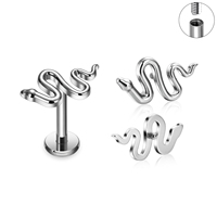 F136 Titane Serpent Boucles D'oreilles 16G 18G Fil Interne Abeilles Labret Lèvre Anneau Nez Cartilage Tragus Helix Piercing Corps Bijoux