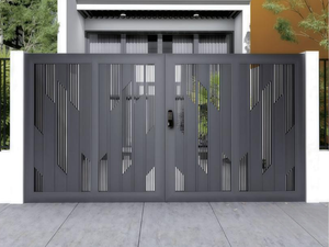 Cancello Moderno per Vialetto e Cortile in Alluminio Pressofuso Rinforzato, Antiruggine, Effetto Ferro Battuto, Verniciato a Polvere, per Villa, Stile Costiero - Product Image 4