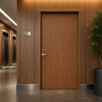 Porte coupe-feu en acier à grain de bois personnalisé avec double battant et cadre en acier pour couloir de cour d'assises