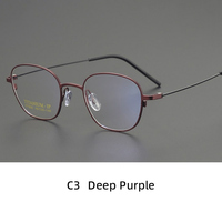 Montura de Gafas de Titanio Puro, Diseño Poligonal, Ligeras, Anti Luz Azul, Unisex, Gafas Ópticas