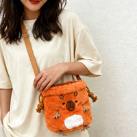 Sac à dos Ita Bag en peluche personnalisé avec fenêtre transparente, motif visage de poupée mignon, conçu pour les badges et cartes d'idols, OEM ODM