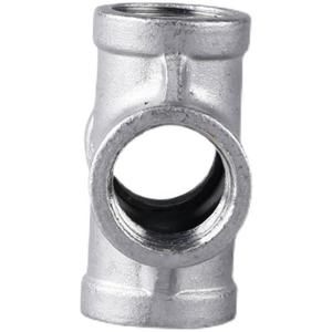 Raccord de tuyauterie fileté à quatre voies en acier inoxydable, filetage interne 1/2 pouce, croix droite, accessoire de plomberie - Product Image 3
