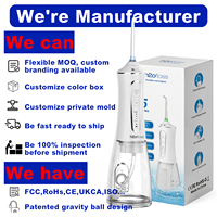 H2ofloss Hydropulseur Portable Étanche IPX7, Outil de Soin Buccal à Jet d'Eau, Marque Privée, Rechargeable 2500 mAh, OEM ODM