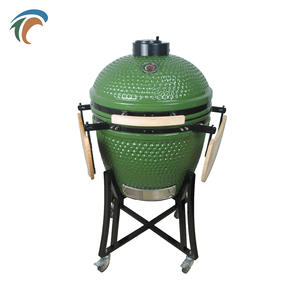 Grand gril en céramique vert <span class=keywords><strong>de</strong></span> 22 pouces en forme d'œuf, barbecue <span class=keywords><strong>SEB</strong></span> Kamado au charbon <span class=keywords><strong>de</strong></span> bois avec couvercle anti-poussière, table d'appoint en bambou - Product Image 2
