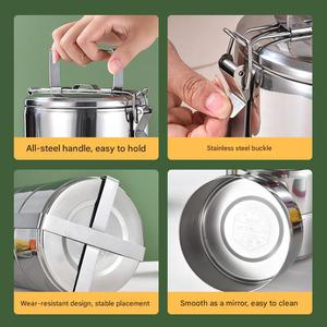 Lonchera Económica de Acero Inoxidable de 14 cm, Apilable de 2/3/4 Niveles, Porta Alimentos Tradicional para Picnic y Almuerzo al Aire Libre - Product Image 5