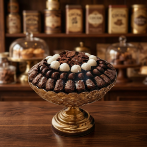 Bol de service sur piédestal en métal doré de luxe, plateau décoratif sur pied pour desserts et bonbons, idéal pour la présentation sur table, les mariages et les fêtes - Product Image 6