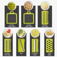 Hachoir Alimentaire Manuel Multifonctionnel, Mandoline à Légumes Facile à Utiliser, Coupe-Crinkle en PP, Outils de Cuisine Sûrs