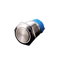 Botón Pulsador Metálico Impermeable IP67 de 16mm, 19mm, 22mm, de Latón Niquelado, con Función de Auto-reinicio/Auto-bloqueo, Botón de Arranque Industrial