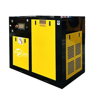 Compressor de ar de parafuso rotativo Karlos VSD de alta eficiência com inversor PLC compressores de ar sem óleo