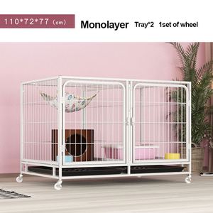 Jaula para Mascotas de Hierro, Caseta para Animales Pequeños de 3 Pisos y 6 Puertas, Transpirable, de Tubo Cuadrado de Acero, Cierre Sólido a Presión, Tamaño y Color Personalizables - Product Image 3
