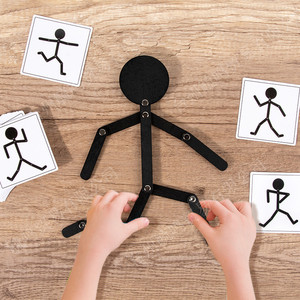 Kit d'homme en bois sportif bricolage magique 48 modèles jouet éducatif pour enfants petit <span class=keywords><strong>Woodman</strong></span> en mouvement pour garçons filles âgés de 5 à 7 ans - Product Image 3