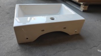 Cuvette en céramique blanche Lavabo personnalisé Cuvette de plate-forme de toilette simple en béton domestique Terrazzo/évier en céramique