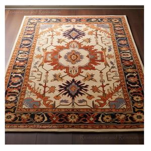 Alfombras de estilo Oushak de lana anudadas a mano de alta calidad, alfombras de estilo turco bordadas florales lavables antideslizantes para el piso del hogar, sala de oración - Product Image 2