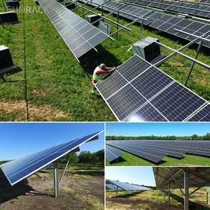 Sunrack Pv Panel Roof Mounting Aluminium Agriculture U Pile Flat Roof Installation Structure