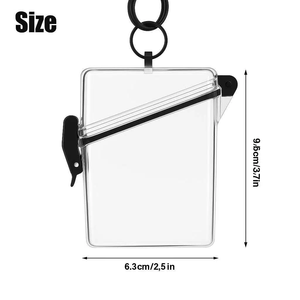 Étui porte-<span class=keywords><strong>badge</strong></span> d'identification étanche en ABS avec design vertical transparent, cordon, mousqueton et porte-clés, construction durable anti-écrasement - Product Image 3