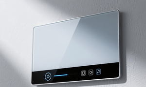 Panneau en verre trempé noir sérigraphié sur mesure de haute qualité pour salles de bain, entrées extérieures, panneaux tactiles intelligents - pour hôtels - Product Image 5
