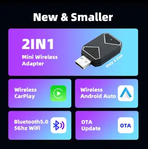 Adaptateur Carplay universel <span class=keywords><strong>sans</strong></span> <span class=keywords><strong>fil</strong></span> avec double connecteur Type-C Boîtier <span class=keywords><strong>Auto</strong></span> AI pour Carplay et <span class=keywords><strong>Android</strong></span> - Product Image 4