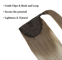 Extensions de cheveux humains vierges Remy de qualité salon, double épaisseur, épaisses, à enrouler, ombrées, avec clip, en stock important