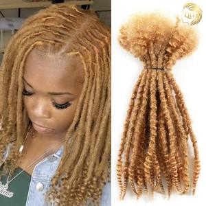 Extensions de cheveux humains brésiliens 100% premium, afro crépus, dreadlocks, plumes, 10-16 pouces # 27 <span class=keywords><strong>Blonde</strong></span> Soft Natural Looking Remy Perm - Product Image 2