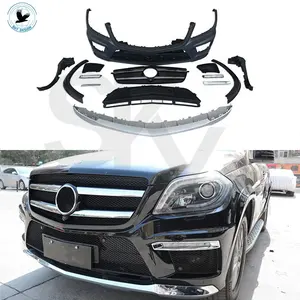 2013-2015 Mobil Bumper AMG GL63 Tubuh Kit Untuk Mercedes GL Kelas X166 Gl350 Gl450 Depan Belakang Bumper Grill Knalpot Tips