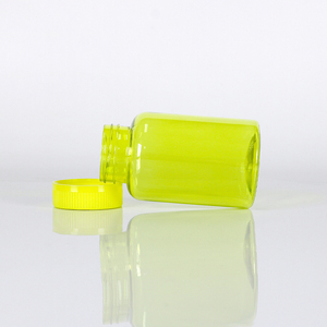 Customized Transparent Red Yellow Blue Capsule Bottle Pharmaceutical <b>Packaging</b> PET Plastic For Health Products With Screw Cap - Product Image 4