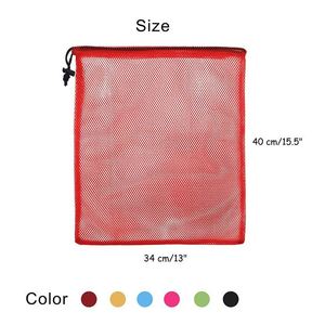 Bolsa de lavandería de malla personalizada con cordón, bolsa de gimnasio de nailon de alta calidad con cierre de cordón, 13"X15.5" - Product Image 2