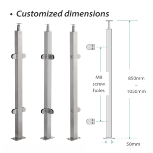 Barandilla de Acero Inoxidable con Cristal Templado para Exteriores, Villas, Balcones, Escaleras de Centros Comerciales, Suministro del Fabricante - Product Image 4