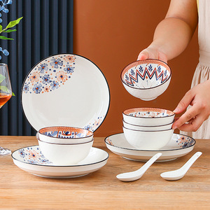 Nuovo Desgin <span class=keywords><strong>giapponese</strong></span> stile regalo Set con cucchiaio e piatti per 4 persone e 6 popoli posate in ceramica Set da cena - Product Image 2