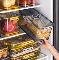 Contenants de stockage alimentaire modernes en plastique PET pour réfrigérateur avec couvercles pour légumes et fruits - Organisateur multifonctionnel pour réfrigérateur