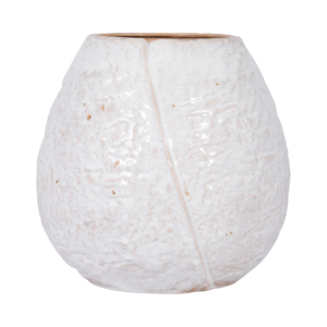 Vaso in ceramica rotondo testurizzato per decorazioni da soggiorno, centrotavola, composizioni floreali, stile classico - Product Image 1