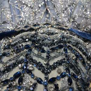 Sharon ने कहा कि S752 शाम के कपड़े ग्लिटर नीले रंग की बेडेड डुबाई लक्जरी क्रिस्टल की शादी की पार्टी के लिए कोई स्टॉक नहीं - Product Image 4